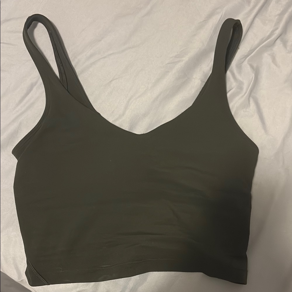 Dark olive green lululemon align tank